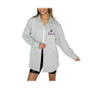ゲームデイ レディース カットソー トップス Women's Ash Kansas Jayhawks Foundation Full-Button Long Sleeve Overshirt Ash