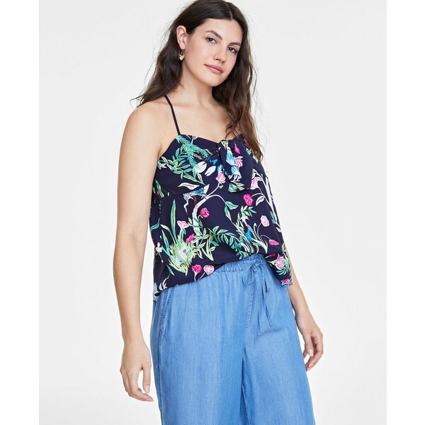 オン サーティフォース レディース カットソー トップス Women's Printed Knot-Front Tank, Created fo..