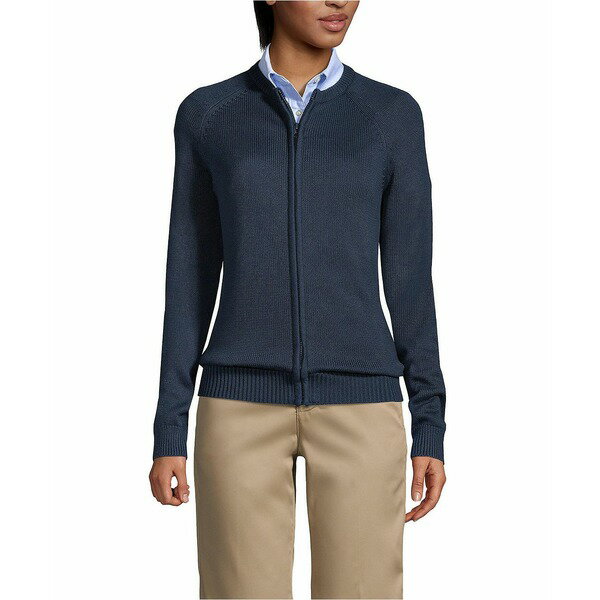 ランズエンド レディース ニット&セーター アウター Women's Cotton Modal Zip-front Cardigan Sweater..