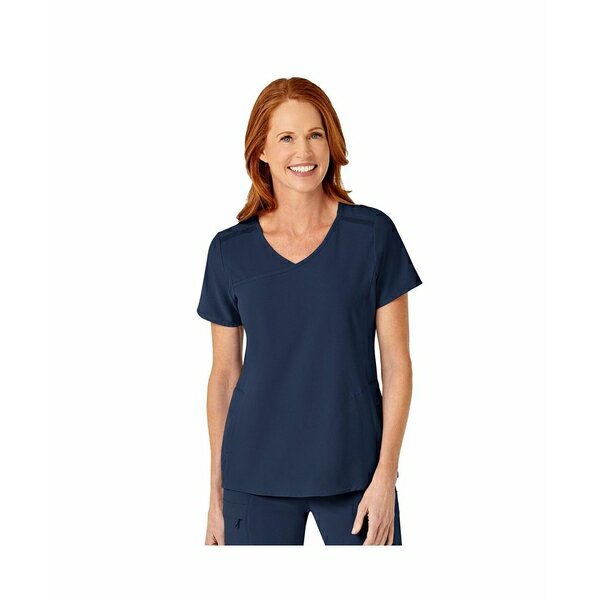 ウィンク レディース カットソー トップス RENEW Women's Mock Wrap Scrub Top Navy