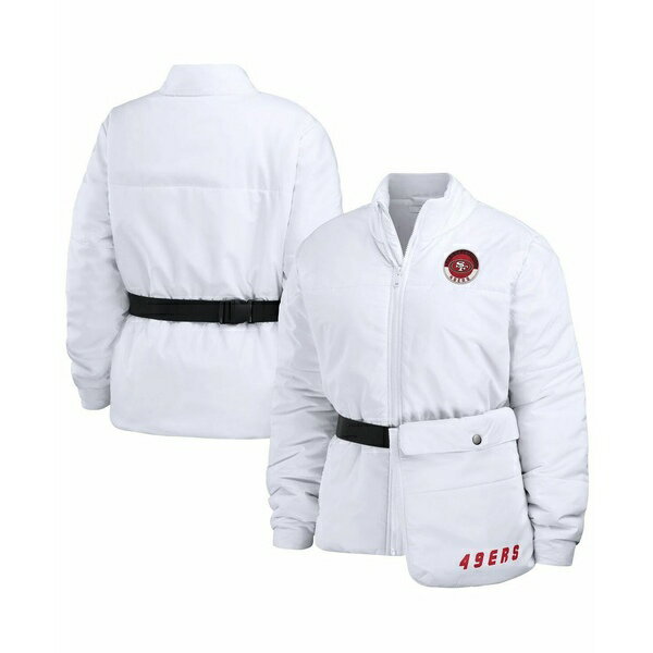 ウェア バイ エリン・アンドリューズ レディース ジャケット＆ブルゾン アウター Women's White San Francisco 49ers Packaway Full-Zip Puffer Jacket White