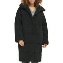 リーバイス レディース ジャケット&ブルゾン アウター Women's Long Sherpa Snap-Closure Teddy Coat Black
