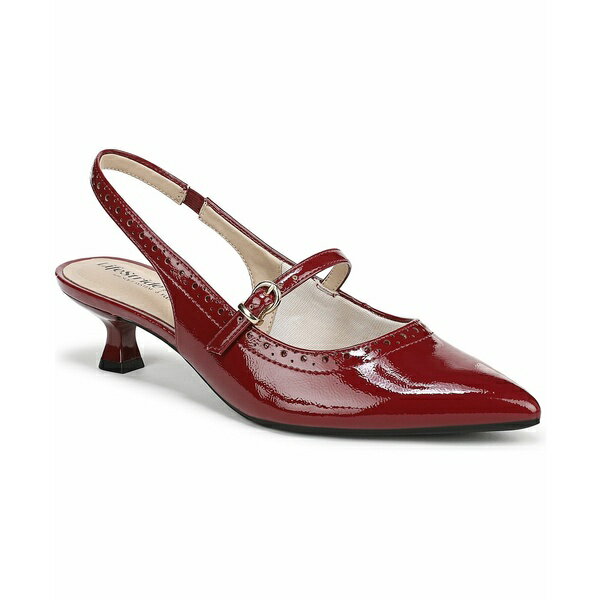 ライフストライド レディース パンプス シューズ Women's Marilyn Pointed Toe Kitten Heel Slingback Pumps Dark Cherry Faux Patent(4)