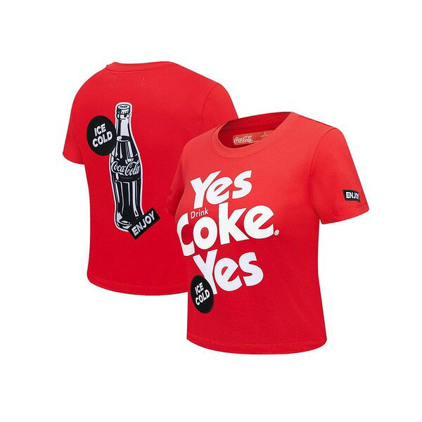 フリーズ マックス レディース カットソー トップス Women's Red Coca-Cola Yes Coke Yes Baby Doll Cropped T-Shirt Red