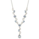 ジバンシー レディース ネックレス・チョーカー・ペンダントトップ アクセサリー Mixed Crystal Vine Lariat Necklace, 16" + 3" extender Turq/aqua