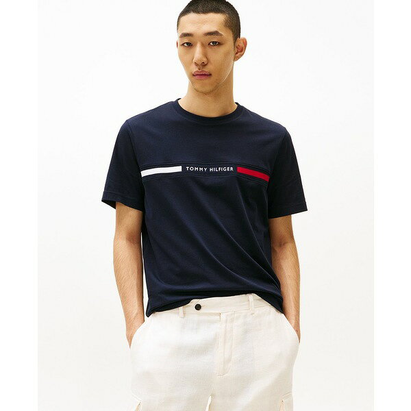 トミー ヒルフィガー メンズ シャツ トップス Men's Chest Insert Logo Short Sleeve T-Shirt Desert Sky