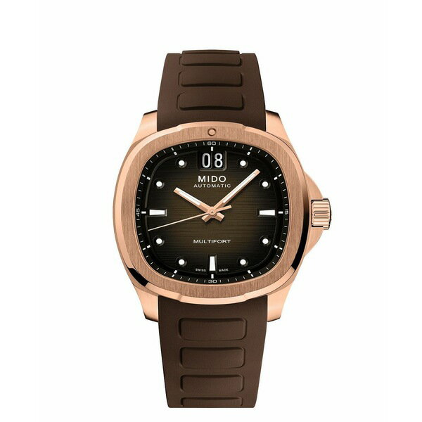 ミド メンズ 腕時計 アクセサリー Unisex Multifort Brown Swiss Automatic Watch, 40mm Brown