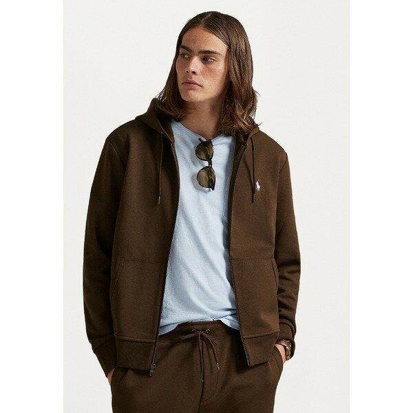 ラルフローレン メンズ サンダル シューズ DOUBLE-KNIT FULL-ZIP HOODIE - Zip-up sweatshirt - branch brown