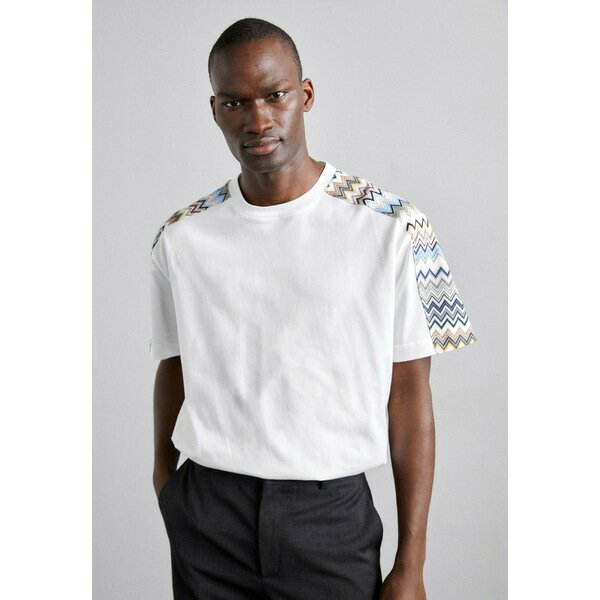 ミッソーニ メンズ Tシャツ トップス SHORT SLEEVE - Print T-shirt - white/beige/green