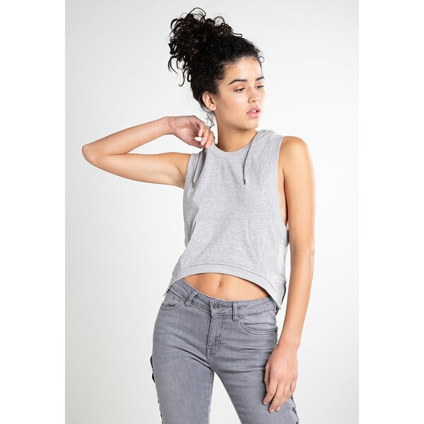 アーバン クラシックス レディース Tシャツ トップス LADIES HOODED TERRY TANK - Top - grey