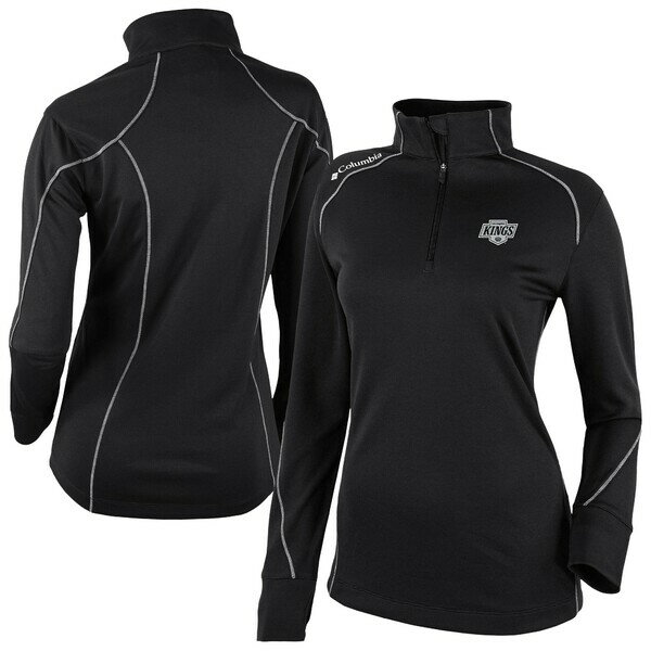 コロンビア レディース ジャケット&ブルゾン アウター Los Angeles Kings Columbia Women's Shotgun OmniWick 2.0 Raglan QuarterZip Top Black