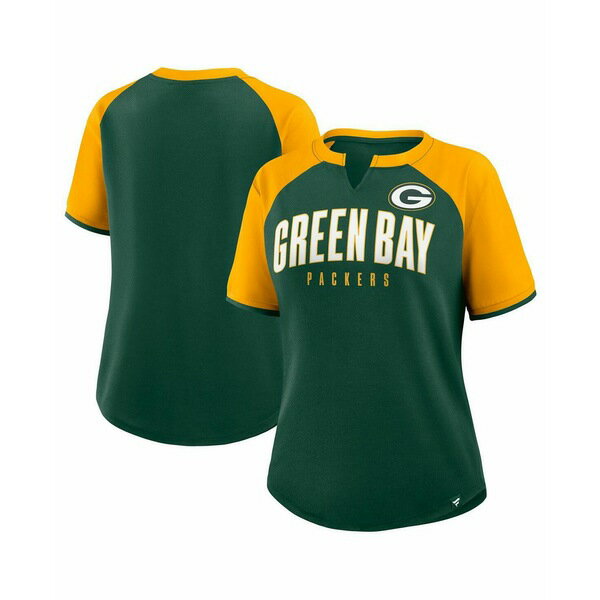 ファナティクス レディース カットソー トップス Women's Green/Gold Green Bay Packers Height Advant..