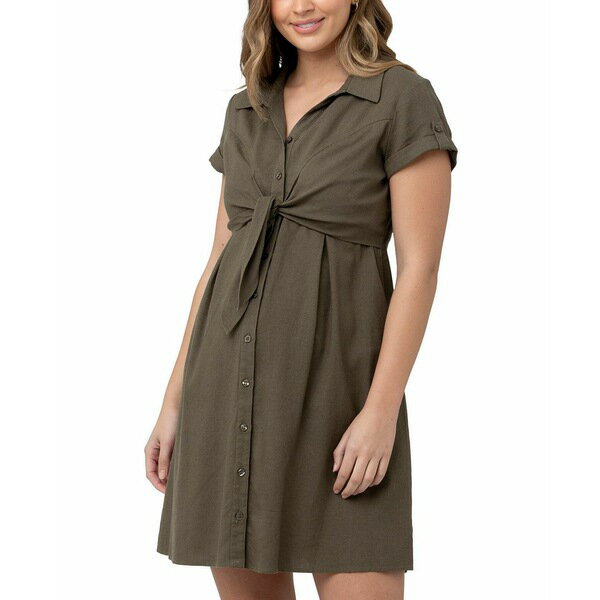 ライプ マタニティ レディース ワンピース トップス Maternity Colette Tie Up Nursing Dress Olive