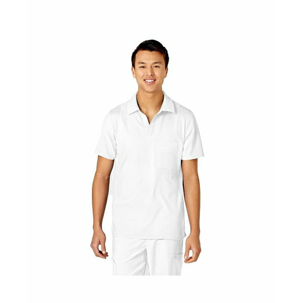 ウィンク メンズ シャツ トップス Men's W123 Collar Scrub Top White