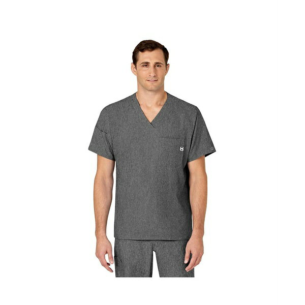 ウィンク メンズ シャツ トップス Men's W123 V-Neck Scrub Top Charcoal heather