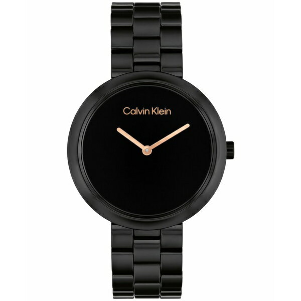 カルバンクライン レディース ブレスレット・バングル・アンクレット アクセサリー Women's CK Pure Black Ceramic Bracelet Watch, 35mm Black Ceramic(4)