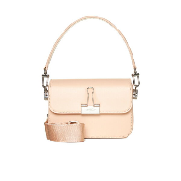 オフホワイト レディース ショルダーバッグ バッグ Plain Binder Leather Shoulder Bag Pink