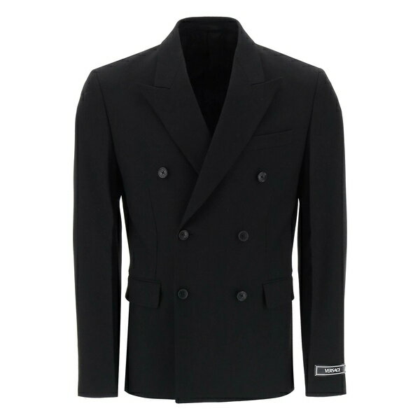 ヴェルサーチ メンズ ジャケット＆ブルゾン アウター Double-breasted Blazer Black(4)