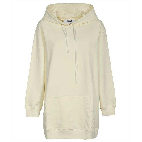 エムエスジイエム レディース パーカー・スウェットシャツ アウター Cotton Hoodie Ecru(4)