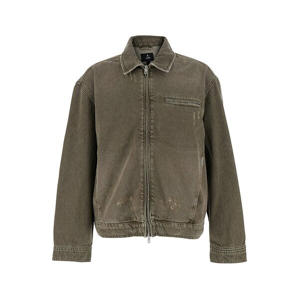 リプレゼント メンズ ジャケット＆ブルゾン アウター Green Jacket With Classic Collar And Logo Plaque On The Front In Denim Man Green