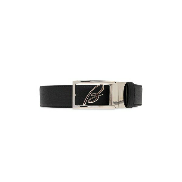 ブリオーニ メンズ ベルト アクセサリー Signature Buckle Dress Belt BLACK