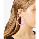 ゲス レディース ピアス＆イヤリング アクセサリー Lucite Bamboo-Shaped Large Hoop Earrings, 2.25