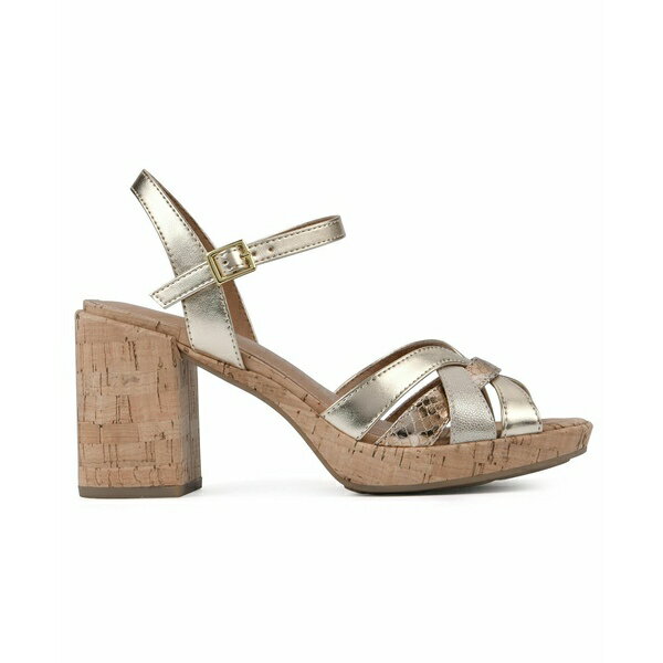 ホワイトマウンテン レディース サンダル シューズ Women's Dubonnet Cork Block Heel Sandals Gold Multi Smooth