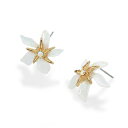 ベッツィジョンソン レディース ピアス＆イヤリング アクセサリー Faux Stone Starfish Flower Stud Earrings White, Gold