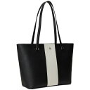 ラルフローレン レディース トートバッグ バッグ Crosshatch Leather Medium Karly Tote Black/White