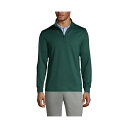 ランズエンド メンズ Tシャツ トップス School Uniform Men 039 s Quarter Zip Pullover T-Shirts Evergreen