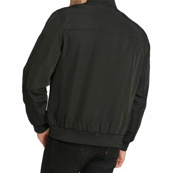 カルバンクライン メンズ ジャケット＆ブルゾン アウター Men's Solid-Color Zipper Flight Jacket Black