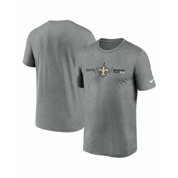 ナイキ レディース Tシャツ トップス Men's Heathered Charcoal New Orleans Saints Horizontal Lockup Legend T-shirt Heathered Charcoal