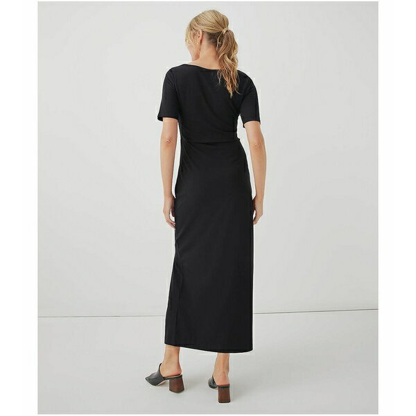 楽天astyパクト レディース ワンピース トップス Luxe Jersey Knot Maxi Dress Made With Organic Cotton Black