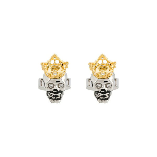 タテオシアン メンズ カフスボタン アクセサリー King Skull Show Off カフスボタン Silver Gold