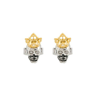 タテオシアン メンズ カフスボタン アクセサリー King Skull Show Off カフスボタン Silver Gold