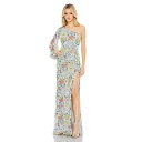 マックダガル レディース ワンピース トップス Women's Sequined Floral Print One Sleeve Faux Wrap Gown Multi