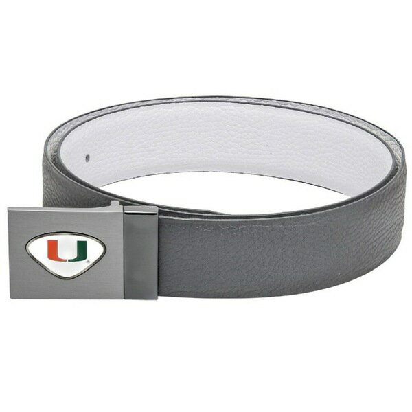 W[fB Y xg ANZT[ Miami Hurricanes Reversible Leather Belt Gray