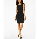 JXp[ fB[X s[X gbvX Women's Crew-Neck Sheath Dress Black