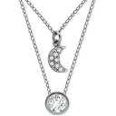 ジャニ ベルニーニ レディース ネックレス チョーカー ペンダントトップ アクセサリー 2-Pc. Set Cubic Zirconia Pav eacute Moon Solitaire Pendant Necklaces, Created for Macy 039 s Silver