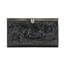 pgVAiV Y z ANZT[ Cauchy Tooled Leather Wallet Black/Silver