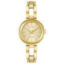 V`Y fB[X rv ANZT[ Women's Eco-Drive Axiom Gold-Tone Stainless Steel Bracelet Watch 28mm Gold