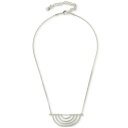 ラッキーブランド レディース ネックレス・チョーカー・ペンダントトップ アクセサリー Silver-Tone Openwork Half-Circle Pendant Necklace, 17