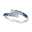  ǥ  ꡼ Denim Ombré (5/8 ct. t.w.) & White Sapphire (1/5 ct. t.w.) Bypass Statement Ring in 14k White Gold White Gold