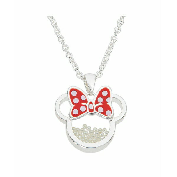 ディズニー レディース ネックレス・チョーカー・ペンダントトップ アクセサリー Minnie Mouse Womens Silver Plated Birthstone Shaker Necklace - 18+2'' June pearl clear