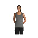 ランズエンド レディース カットソー トップス Women's Cotton Tank Top Charcoal heather