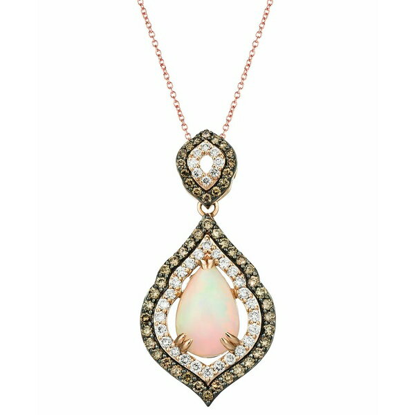 @ fB[X lbNXE`[J[Ey_ggbv ANZT[ Neopolitan Opal (1-1/2 ct. t.w.) & Diamond (1 ct. t.w.) Pendant Necklace in 14k Rose Gold Opal