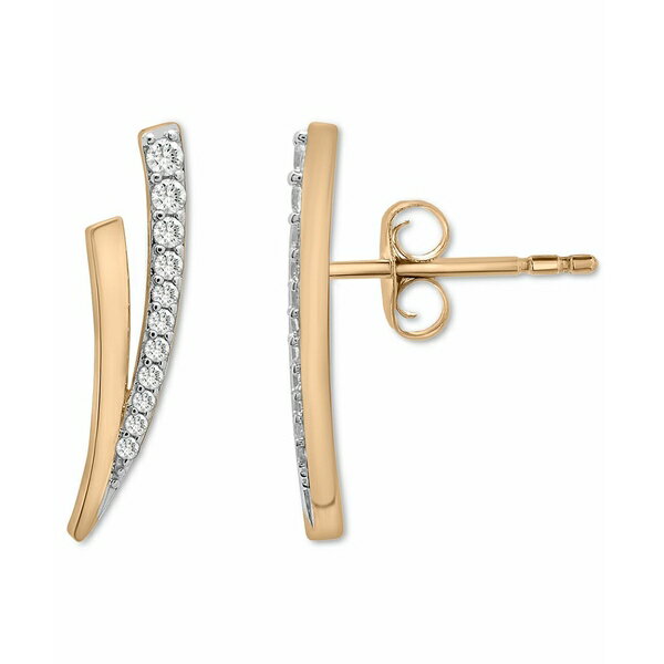 ラップド レディース ピアス＆イヤリング アクセサリー Diamond Branched Stud Earrings (1/6 ct. tw) in 14k Gold, Created for Macy's Yellow Gold