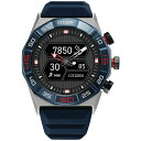 V`Y Y rv ANZT[ Men's CZ Smart Hybrid Blue Silicone Strap Smart Watch 44mm Silver