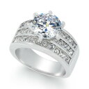 `[^[Nu fB[X O ANZT[ Crystal Triple-Row Ring in Fine Silver Plate or Gold Plate, Created for Macy's Silver