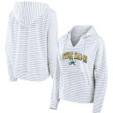 ファナティクス レディース パーカー・スウェットシャツ アウター Notre Dame Fighting Irish Fanatics Branded Women's Striped Notch Neck Pullover Hoodie White